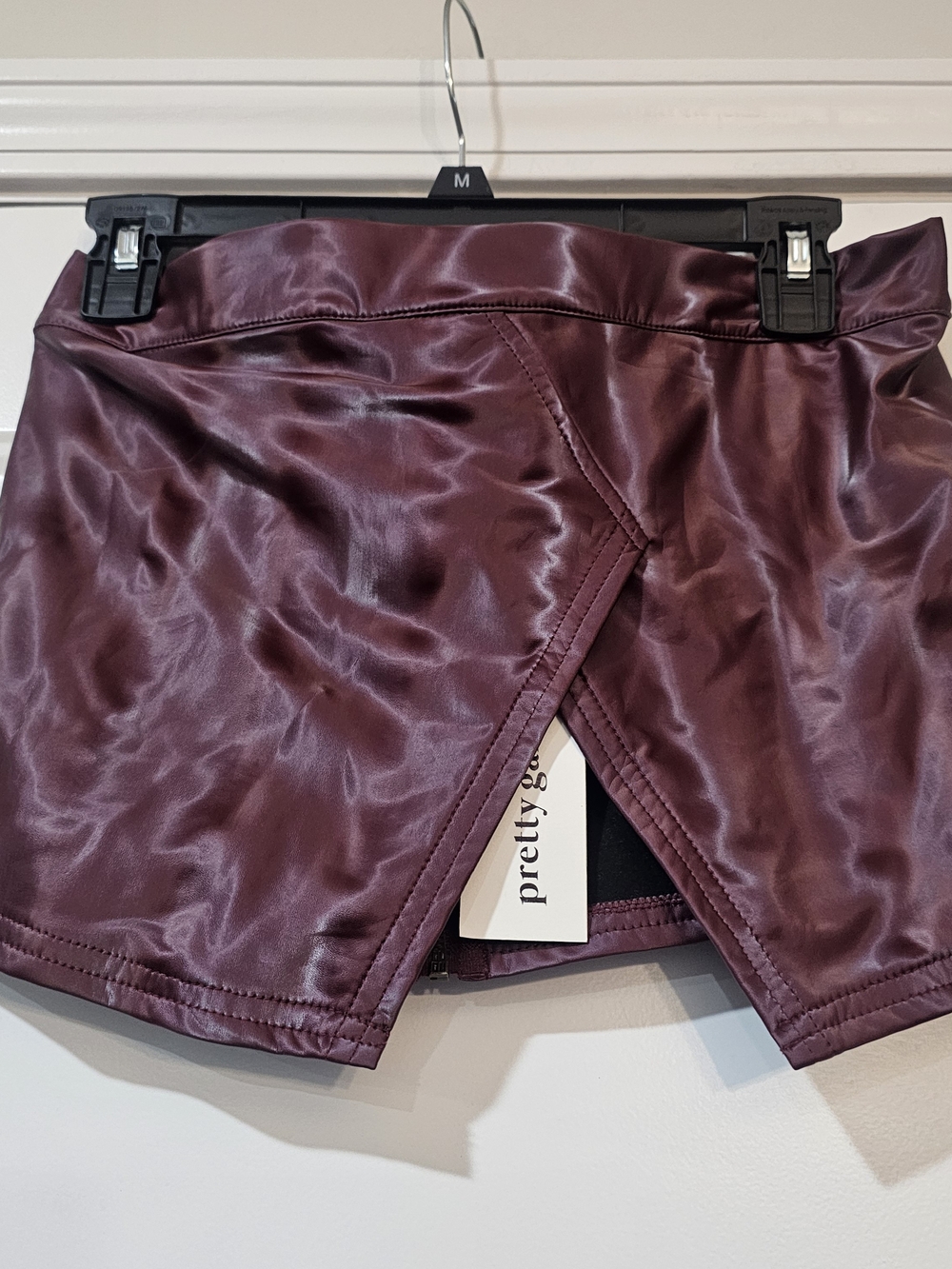 Pretty Garbage Faux Leather Womens Shorts Goth Lite Size M{Bx8}